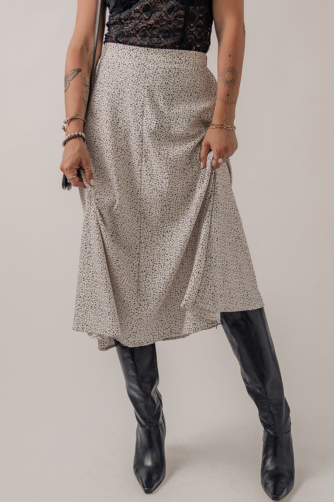 Speckle High Waist Midi Skirt Trendsi