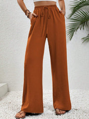 Wide Leg Drawstring Pants Trendsi