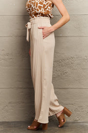 Tie Waist Long Pants Trendsi