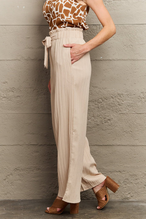 Tie Waist Long Pants Trendsi