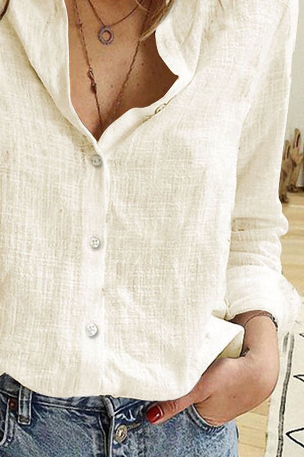 Button Up Long Sleeve Shirt Trendsi