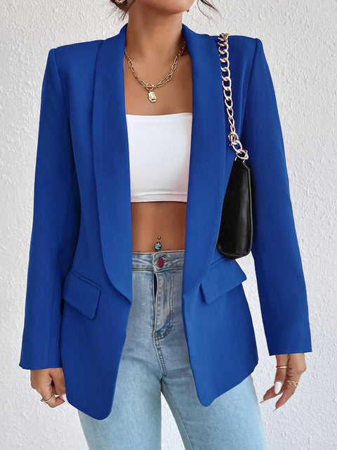 Shawl Collar Long Sleeve Blazer Trendsi