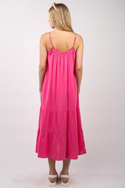 VERY J Ruffled A-Line Midi Cami Dress Trendsi