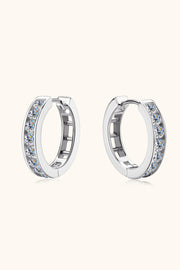 Moissanite 925 Sterling Silver Huggie Earrings Trendsi