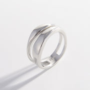 925 Sterling Silver Double-Layered Ring Trendsi