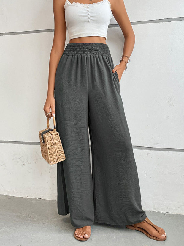 Wide Waistband Relax Fit Long Pants Trendsi