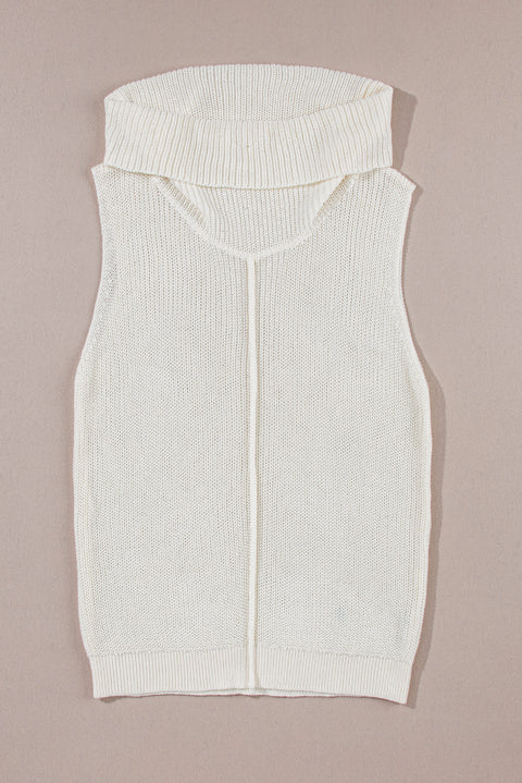 Central Seam Turtleneck Sleeveless Sweater Vest Trendsi