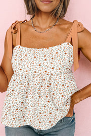 Floral Tie-Shoulder Babydoll Cami Trendsi