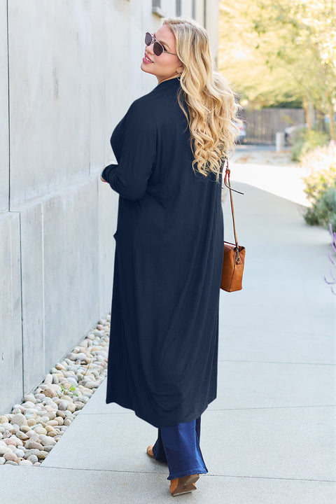 Basic Bae Full Size Open Front Long Sleeve Sweater Cover Up