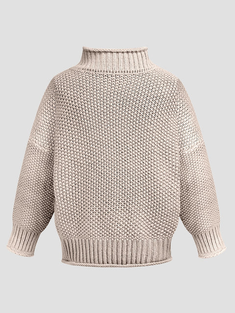 Turtleneck Long Sleeve Sweater Trendsi