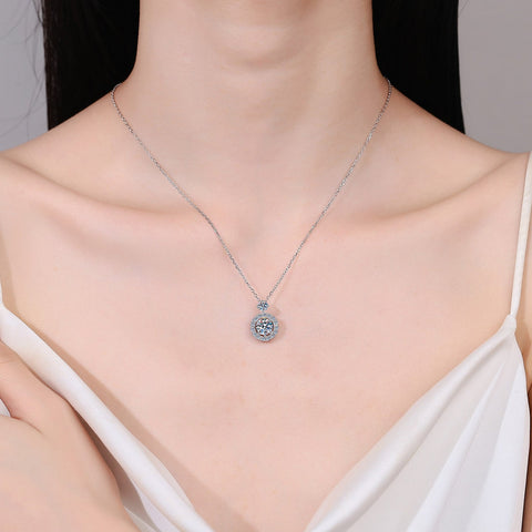 1 Carat Moissanite 925 Sterling Silver Necklace - Chic Boutique