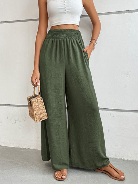 Wide Waistband Relax Fit Long Pants Trendsi