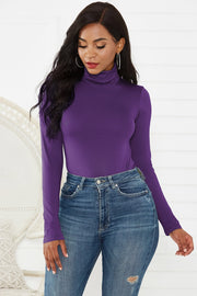 Turtleneck Long Sleeve Bodysuit Trendsi