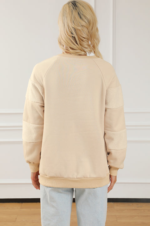 Round Neck Raglan Sleeve Sweatshirt Trendsi