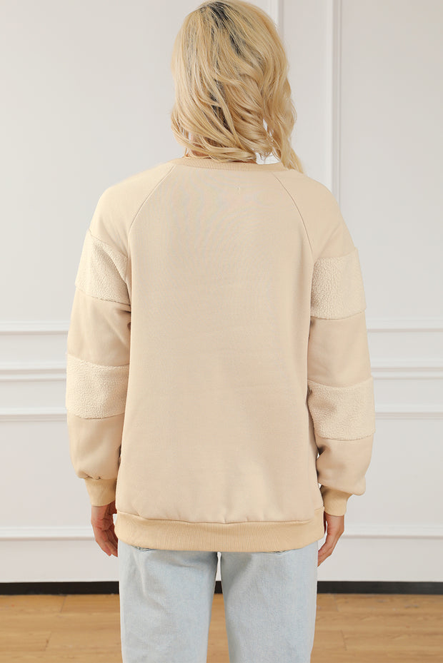 Round Neck Raglan Sleeve Sweatshirt Trendsi