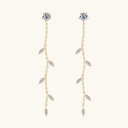 1.38 Carat Moissanite 925 Sterling Silver Leaf Earrings - Chic Boutique