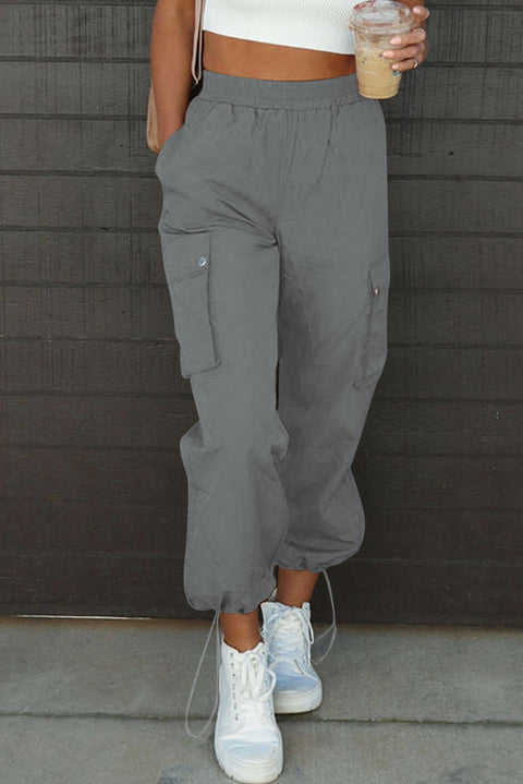 Drawstring Elastic Waist Pants with Pockets Trendsi