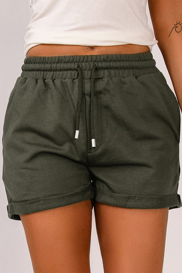 Drawstring Waist Cuffed Shorts Trendsi