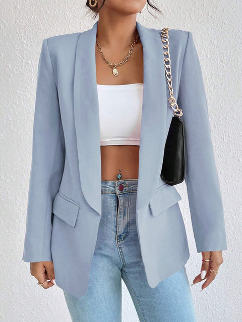 Shawl Collar Long Sleeve Blazer Trendsi