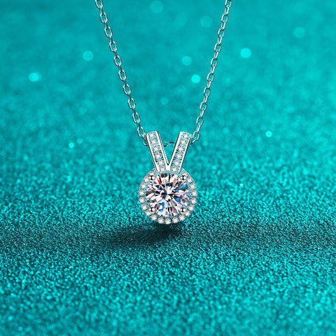 1 Carat Moissanite Rabbit Ears Shape Pendant Necklace