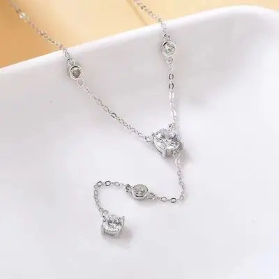 1.5 Carat Moissanite 925 Sterling Silver Necklace - Chic Boutique