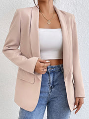 Shawl Collar Long Sleeve Blazer Trendsi