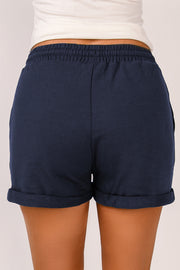 Drawstring Waist Cuffed Shorts Trendsi