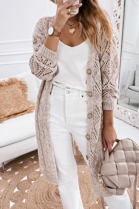 V-Neck Long Sleeve Cardigan