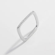 925 Sterling Silver Zircon Square Ring Trendsi