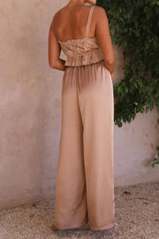 Ruffled Sleeveless Top and Wide Leg Pants Set Trendsi