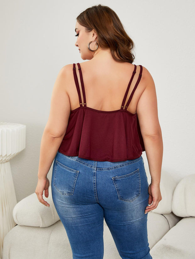 Plus Size Double-Strap Scoop Neck Cami Trendsi