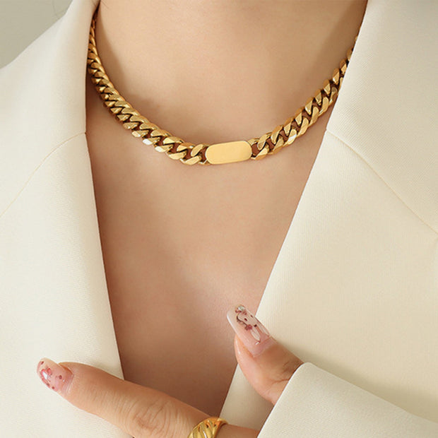 18K Gold - Plated Chain Necklace - Chic Boutique