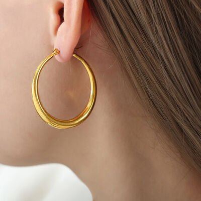 18K Gold - Plated Hoop Earrings - Chic Boutique