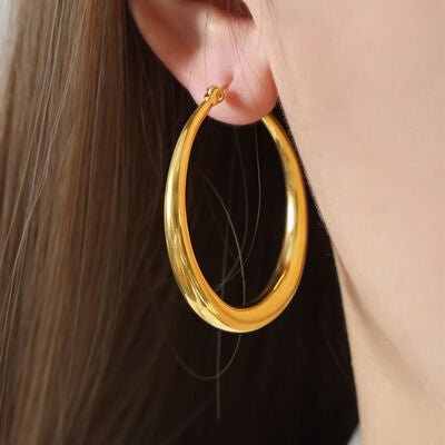 18K Gold - Plated Hoop Earrings - Chic Boutique