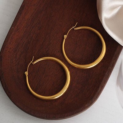 18K Gold - Plated Hoop Earrings - Chic Boutique