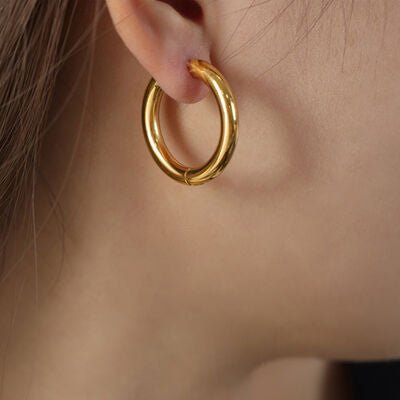 18K Gold - Plated Huggie Earrings - Chic Boutique