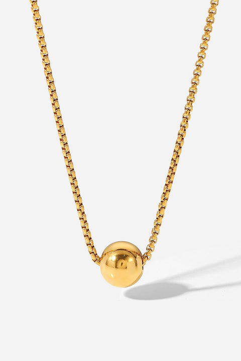 18K Gold - Plated Round Shape Pendant Necklace - Chic Boutique