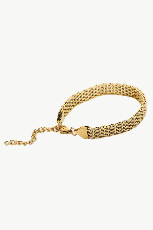 18K Gold - Plated Wide Chain Bracelet - Chic Boutique