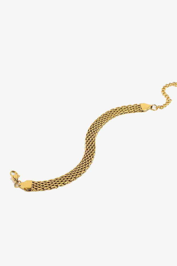 18K Gold - Plated Wide Chain Bracelet - Chic Boutique