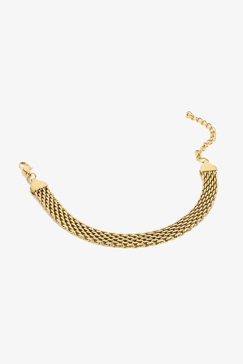 18K Gold - Plated Wide Chain Bracelet - Chic Boutique