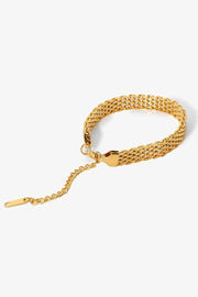 18K Gold - Plated Wide Chain Bracelet - Chic Boutique