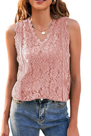 Lace V-Neck Tank Trendsi