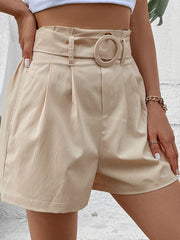 Belted Shorts with Pockets Trendsi