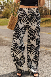 Printed Drawstring Waist Pants with Pockets Trendsi