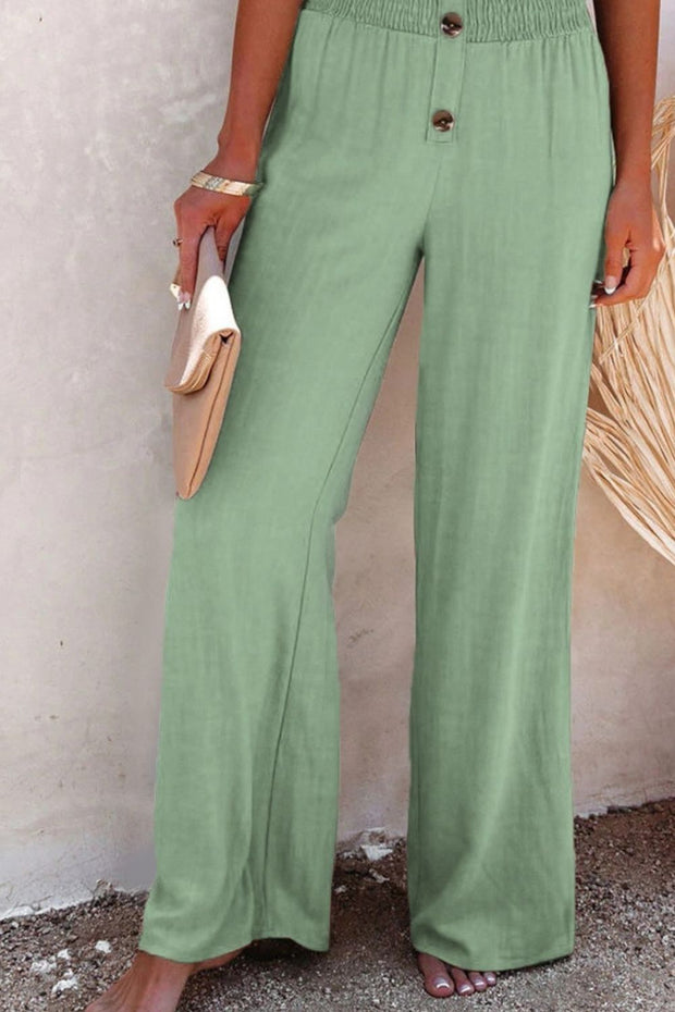 Full Size Decorative Button High Waist Pants Trendsi