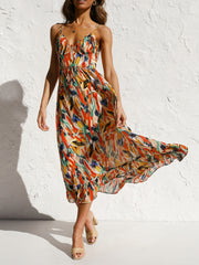 Printed Sleeveless Midi Cami dress Trendsi