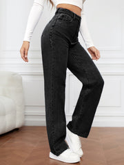 High Waist Straight Jeans Trendsi