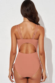 Tied Cutout Plunge One-Piece Swimsuit Trendsi