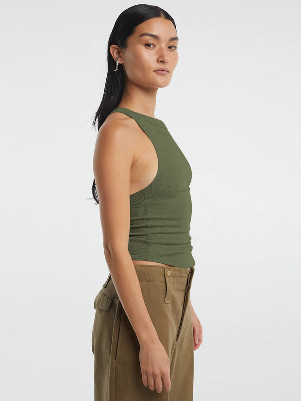 Halter Neck Ribbed Cropped Top Trendsi