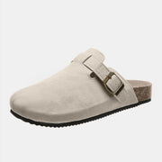 Suede Closed Toe Buckle Slide Trendsi